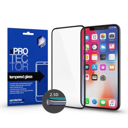 XPRO™ Tempered Glass Full 2.5D fekete 0.33 kijelzővédő üveg / üvegfólia Samsung A70 készülékhez