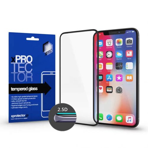 XPRO™ Tempered Glass Full 2.5D fekete 0.33 kijelzővédő üveg / üvegfólia Samsung A25 készülékhez